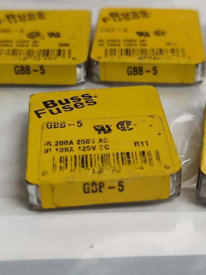 COOPER BUSSMANN,GBB-5,FAST ACTING 5 AMP FUSE LOT OF 35 NOS