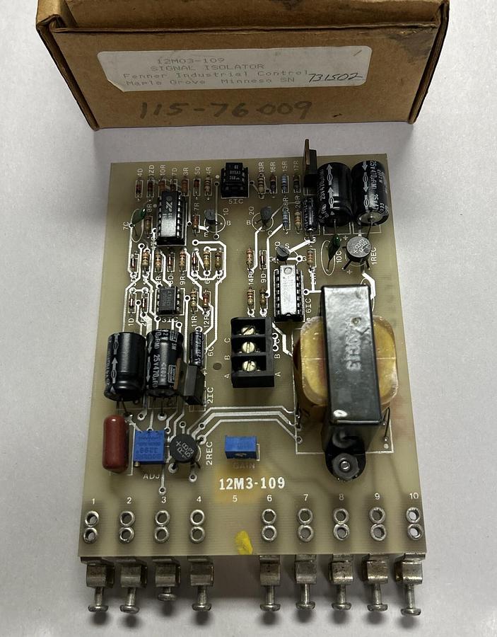 Used FENNER SIGNAL ISOLATOR,12M03-109,PC BOARD NEW