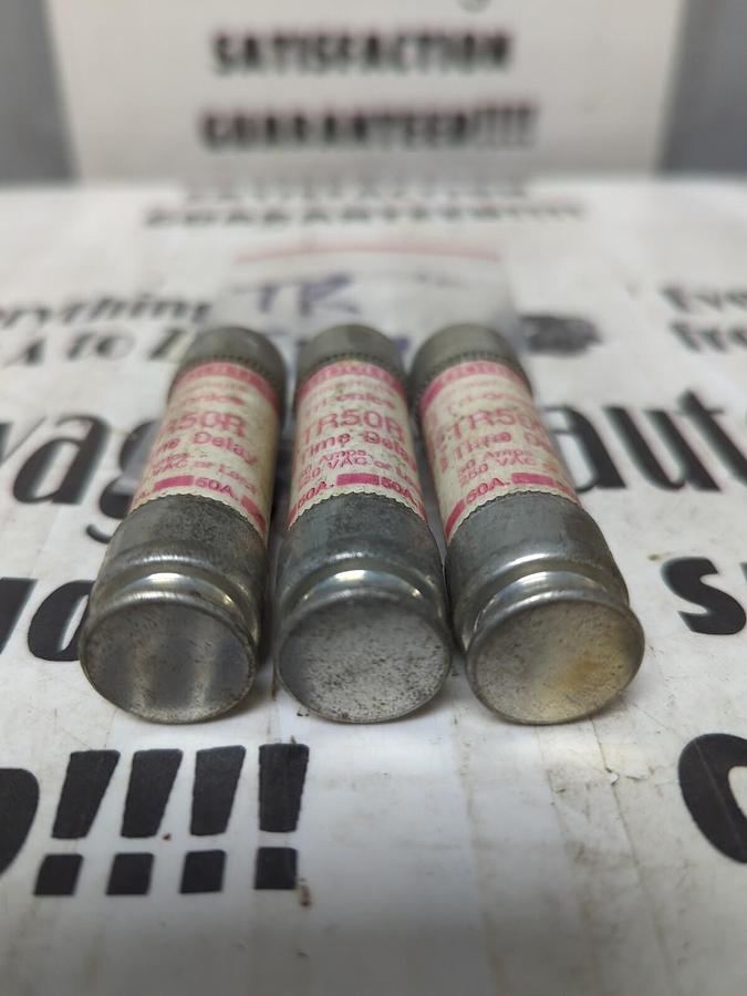 GOULD SHAWMUT,TR-50R,TRI-ONIC 50 AMP FUSES LOT OF 3 NOS