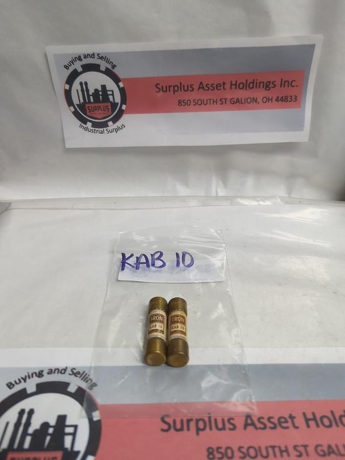 Used COOPER BUSSMANN,KAB-10,TRON 10 AMP FUSE LOT OF 2 PRE-OWNED