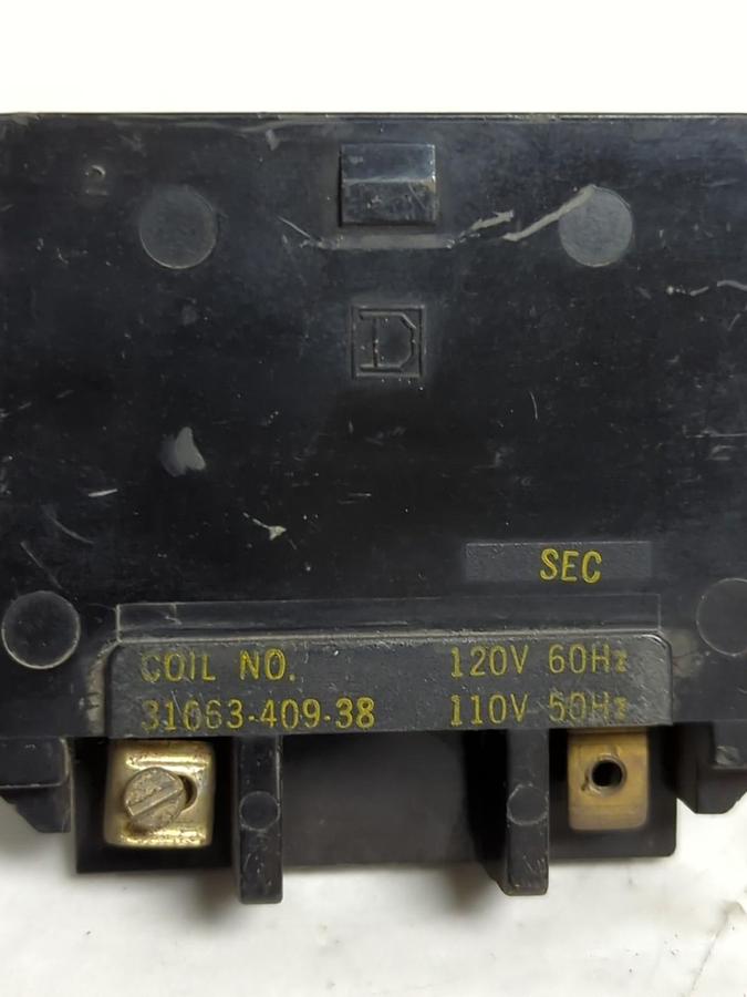 Used SQUARE D,31063-409-38,MAGNETIC COIL 120/110V 60/50HZ PRE-OWNED