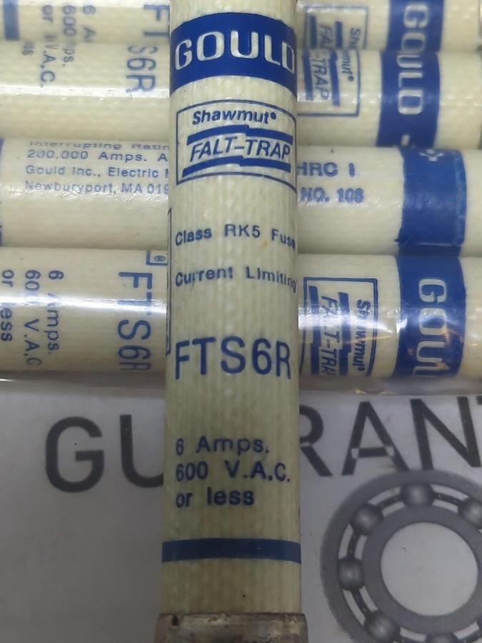 GOULD SHAWMUT,FTS6R,FALT-TRAP 6 AMP FUSE LOT OF 10 NOS