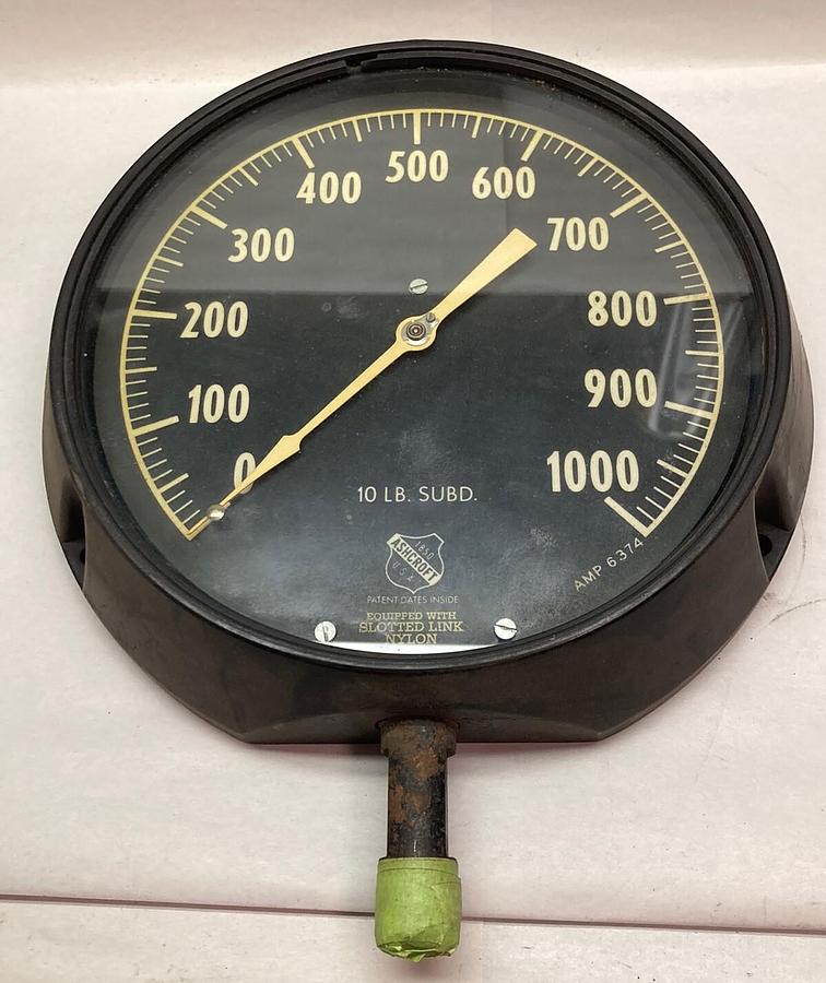 Used Ashcroft,0-1000psi,Pressure Gauge