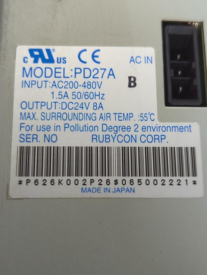 Used RUBYCON,PD27A,POWER SUPPLY PRE-OWNED