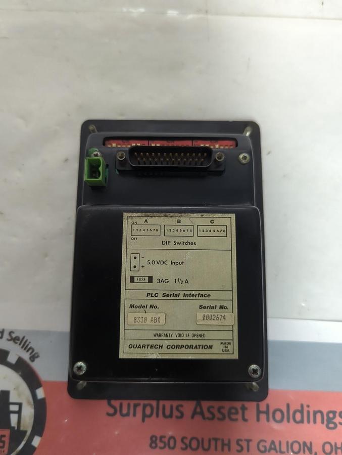 Used QUARTECH,8330-ABX,DATAMATE DISPLAY STATION PRE-OWNED