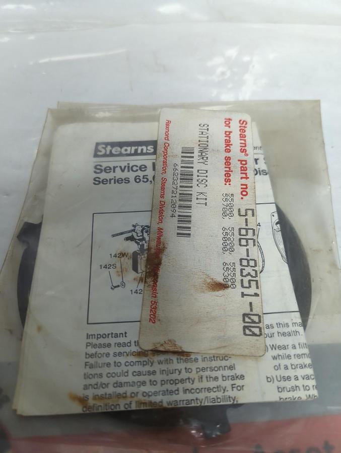 REXNORD STEARNS,5-66-8351-00,STATIONARY DISC KIT NOS