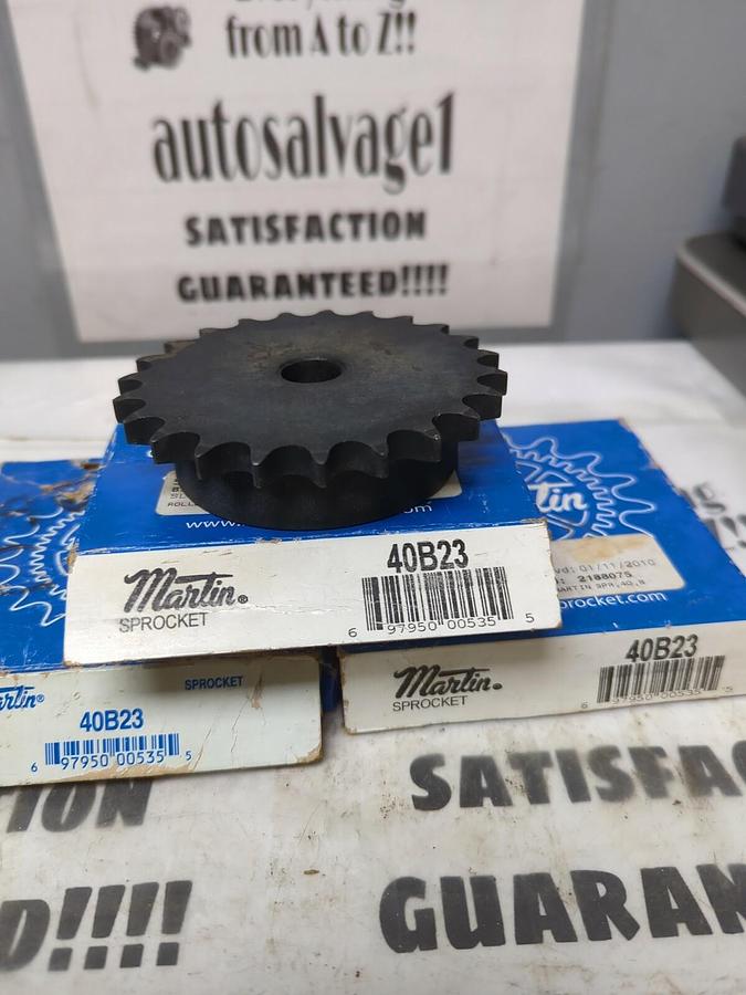 MARTIN,40B23,5/8 INCH BORE 23 TEETH #40 CHAIN SPROCKET LOT OF 3 NOS