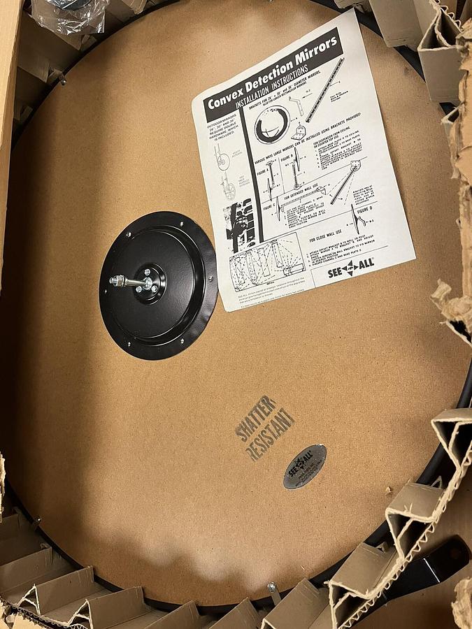 SEE-ALL,30" Dia.Shatter Resistant Circular Security Mirror w/ Mount