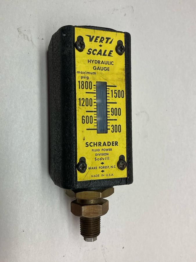 Schrader Bellows,1800-300,Vert Scale Hydraulic Gauge