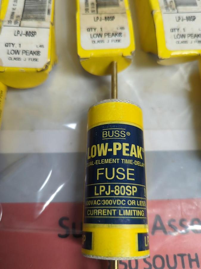 COOPER BUSSMANN,LPJ-80SP,LOW-PEAK 80 AMP FUSE LOT OF 3 NOS