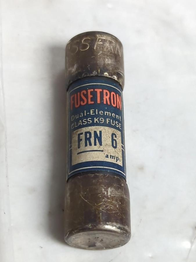 Used COOPER BUSSMANN,FRN6,FUSETRON 6 AMP FUSE LOT OF 6 PRE-OWNED
