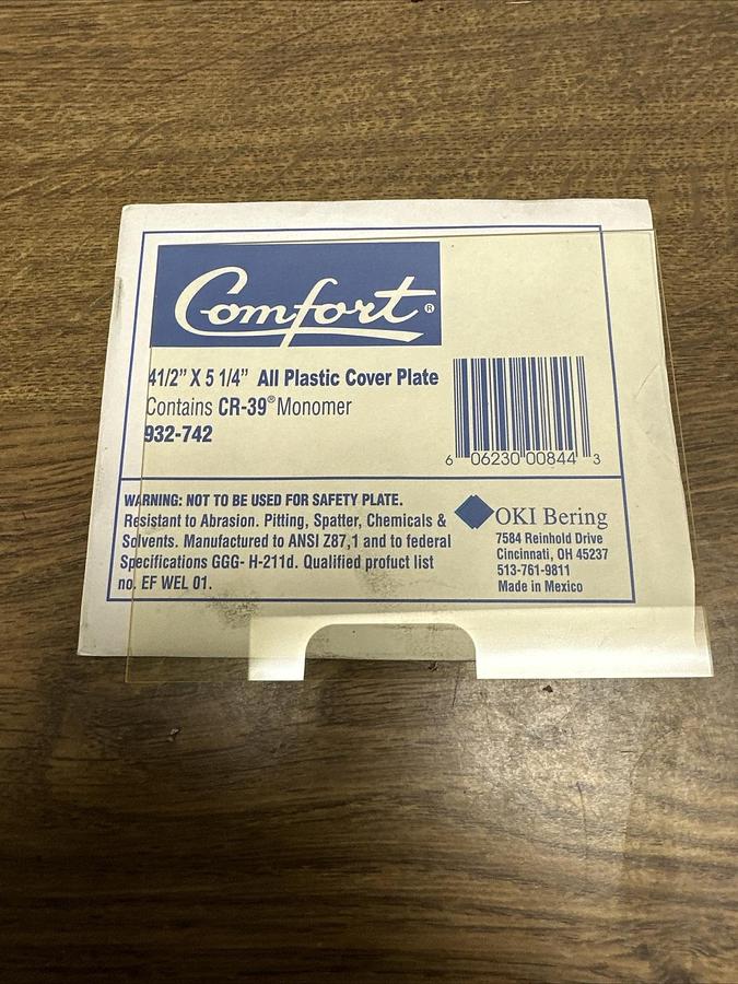 Comfort,CR-39,Clear Plastic Cover Plate BOX of 50