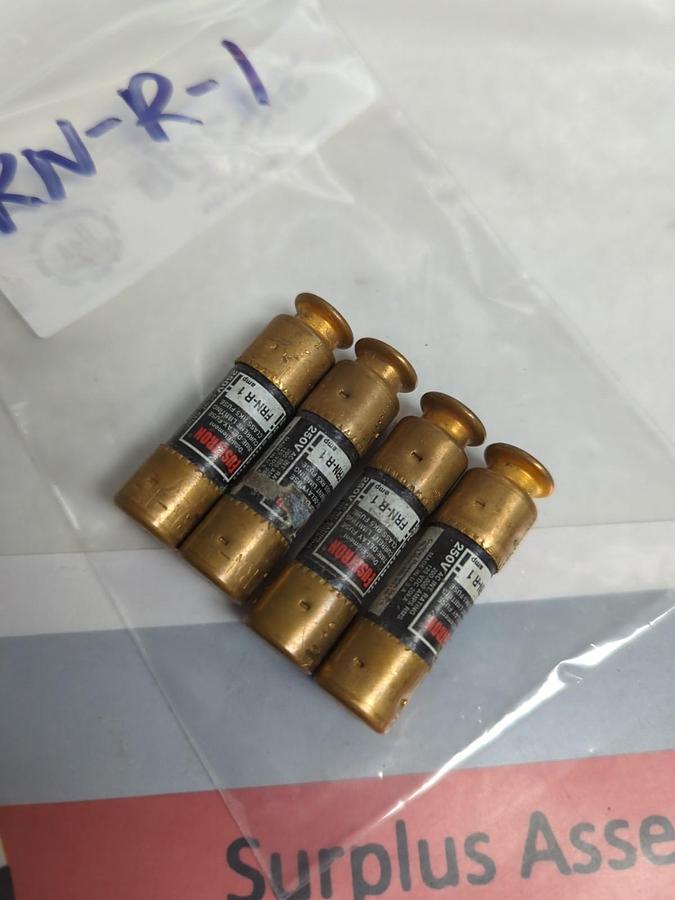 Used COOPER BUSSMANN,FRN-R-1,FUSETRON 1 AMP FUSE LOT OF 4 PRE-OWNED