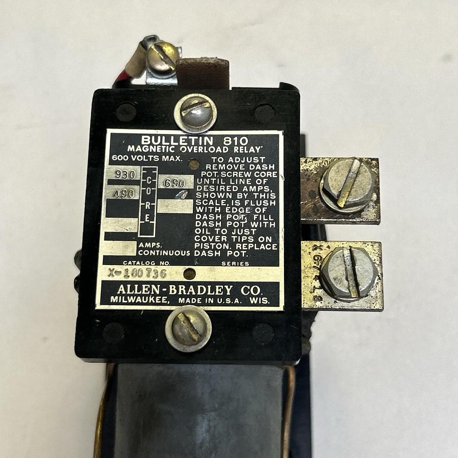 Used ALLEN BRADLEY,X-180736,MAGNETIC OVERLOAD RELAY