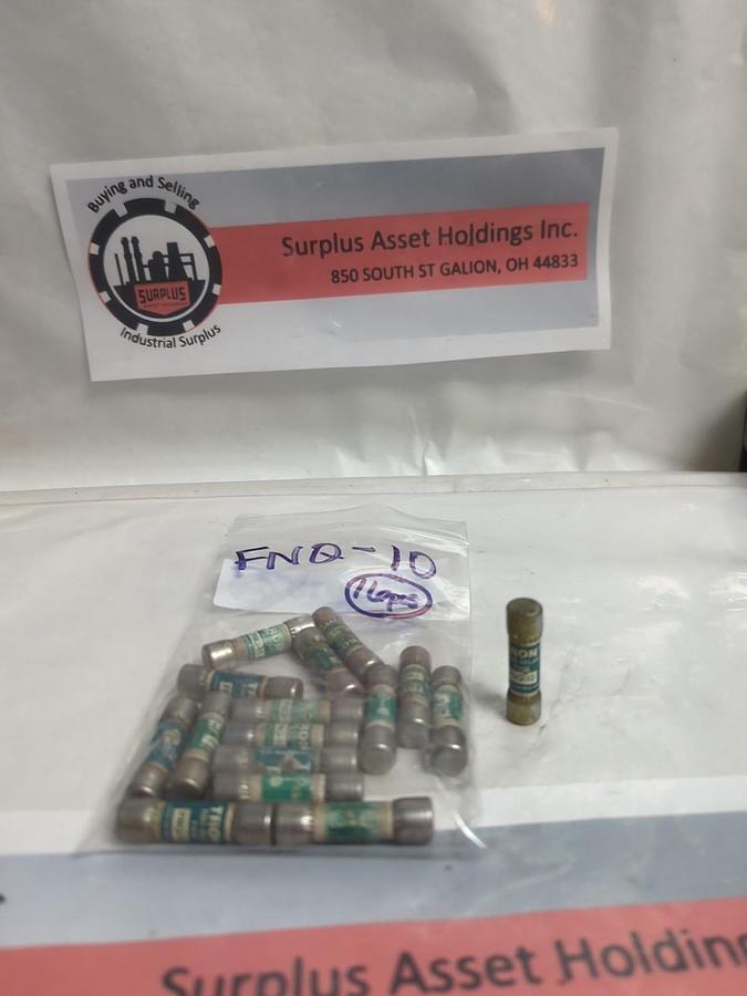 Used COOPER BUSSMANN,FNQ-10,TRON 10 AMP FUSE LOT OF 16 PRE-OWNED