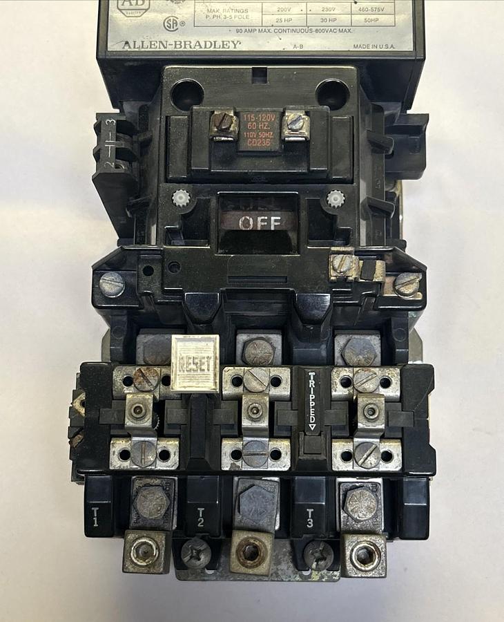 Used ALLEN BRADLEY,509-D0D,NON REVERSING STARTER SIZE 3 90A 600V