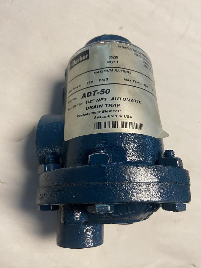 Parker,ADT-50,1/2 IN NPT Automatic Drain Trap Max Press 289