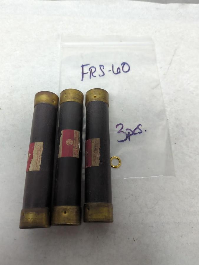 Used COOPER BUSSMANN,FRS-60,FUSETRON 60 AMP FUSE LOT OF 3 PRE-OWNED
