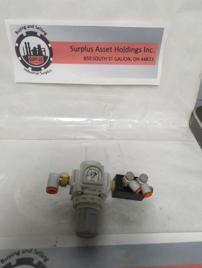 Used SMC,AR25-NO2E-Z-B,AIR PRESSURE REGULATOR ASSEMBLY PRE-OWNED