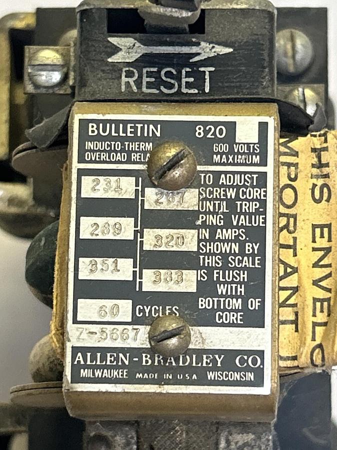 Used ALLEN BRADLEY,Z-5667,OVERLOAD RELAY