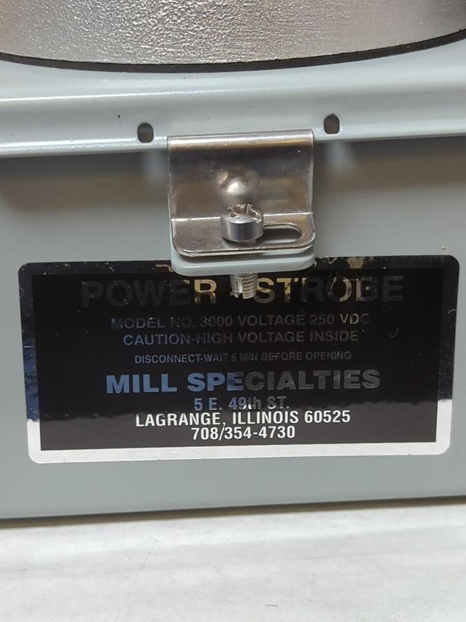 MILL SPECIALTIES/TOMAR,MODEL 3000,POWER STROBE LIGHT 250 VDC NOS