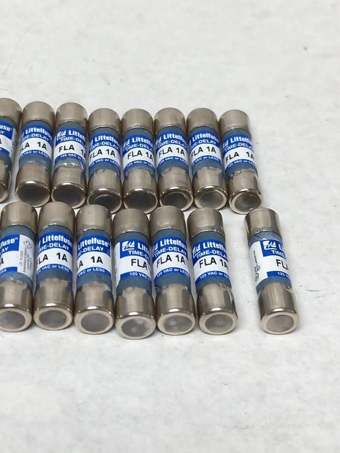 LITTELFUSE,FLA 1A,TIME-DELAY 1 AMP FUSE LOT OF 16 NOS