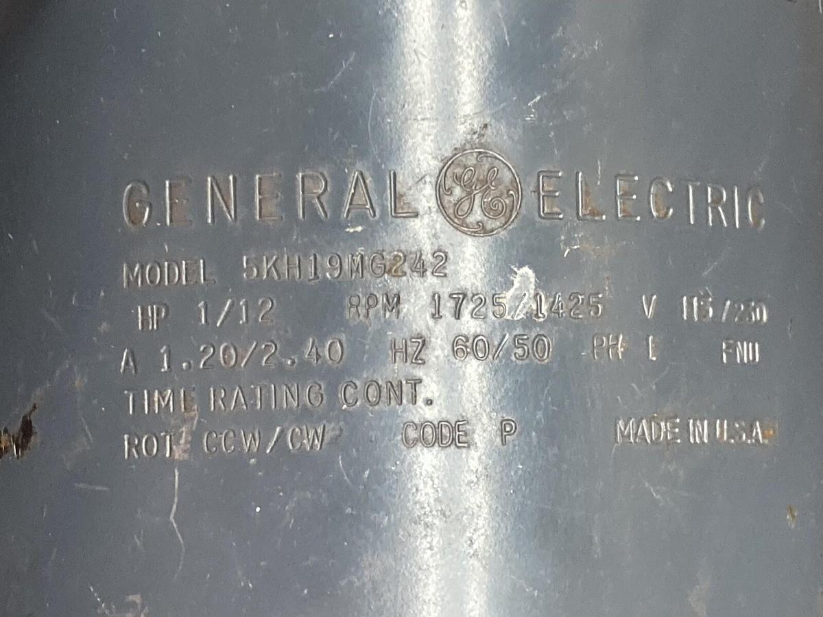 Used General Electric,5KH19MG242,1-Phase Motor 1725/1425rpm 1/12hp 50/60Hz