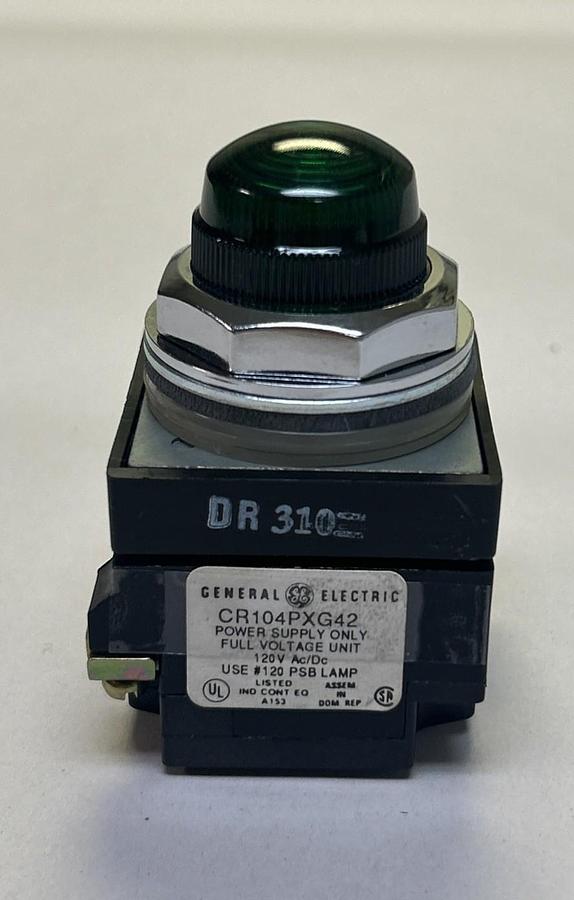 GENERAL ELECTRIC,CR104PXG42,GREEN INDICATOR LIGHT NOS