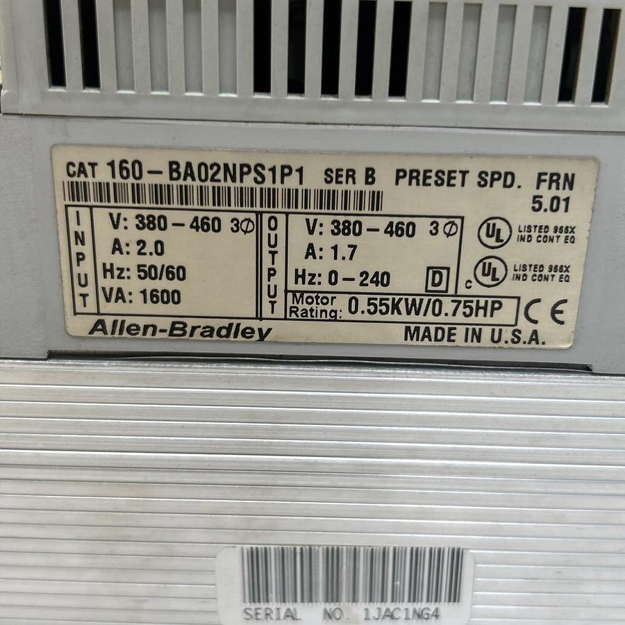Used ALLEN BRADLEY,160-BA02NPS1P1,VARIABLE SPEED DRIVE