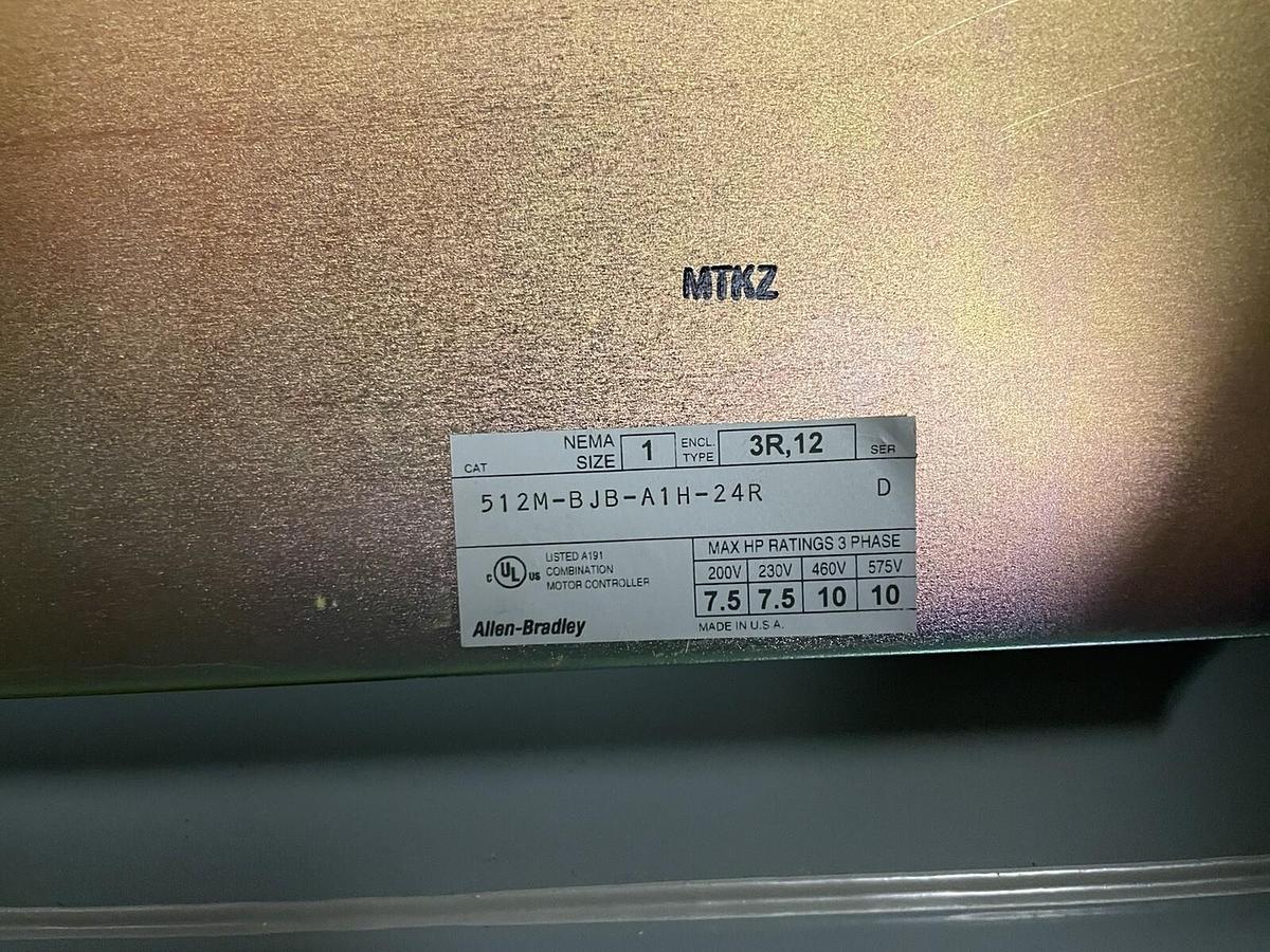 ALLEN BRADLEY,SIZE 1,FUSED COMBINATION STARTER DISCONNECT 1OHP COIL 460V-480V