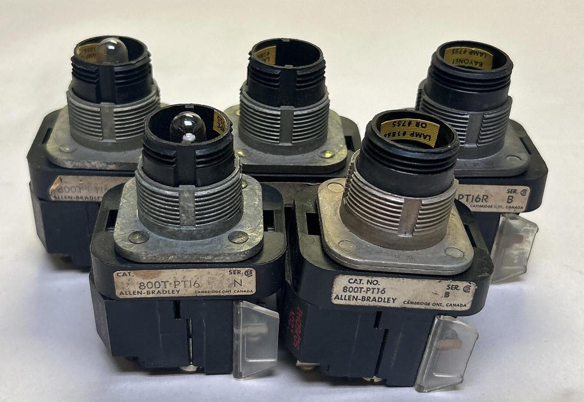 Used ALLEN BRADLEY,800T-PT16,PUSH BUTTON LOT OF 5