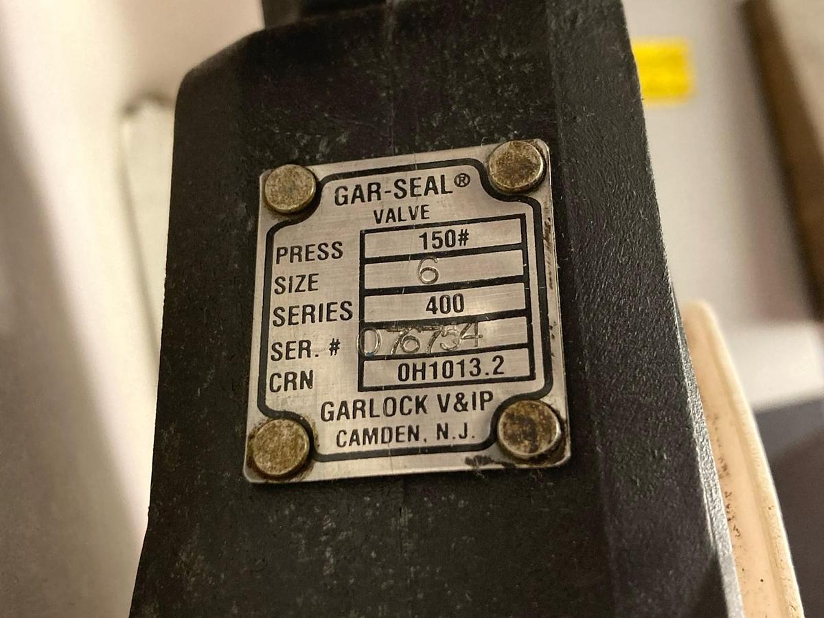 Used Gar-Seal,Series 400, 6 Inch Butterfly Valve 150 PSI