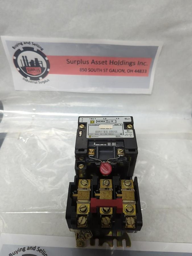 Used SQUARE D,85362B02S,CONTACTOR SERIES A SIZE 0 PRE-OWNED