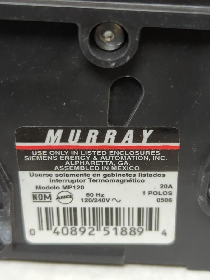 MURRY,MP120VP,20 AMP CIRCUIT BREAKERS 1-POLE 120/240 V PACK OF 12 NEW