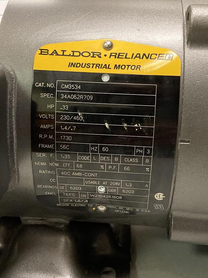 Used Lightnin,X5P50,3-Phase Mixer 0.33Hp 1730RPM