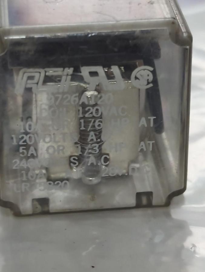 Used ACI,9726A120,PLUG IN RELAY 8-PIN 10A LOT OF 2 PRE-OWNED