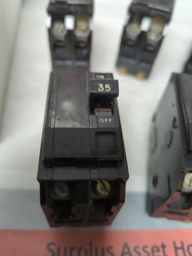 Used SQUARE D,QO235,CIRCUIT BREAKER 35 AMP 2-POLE LOT OF 5 PRE-OWNED