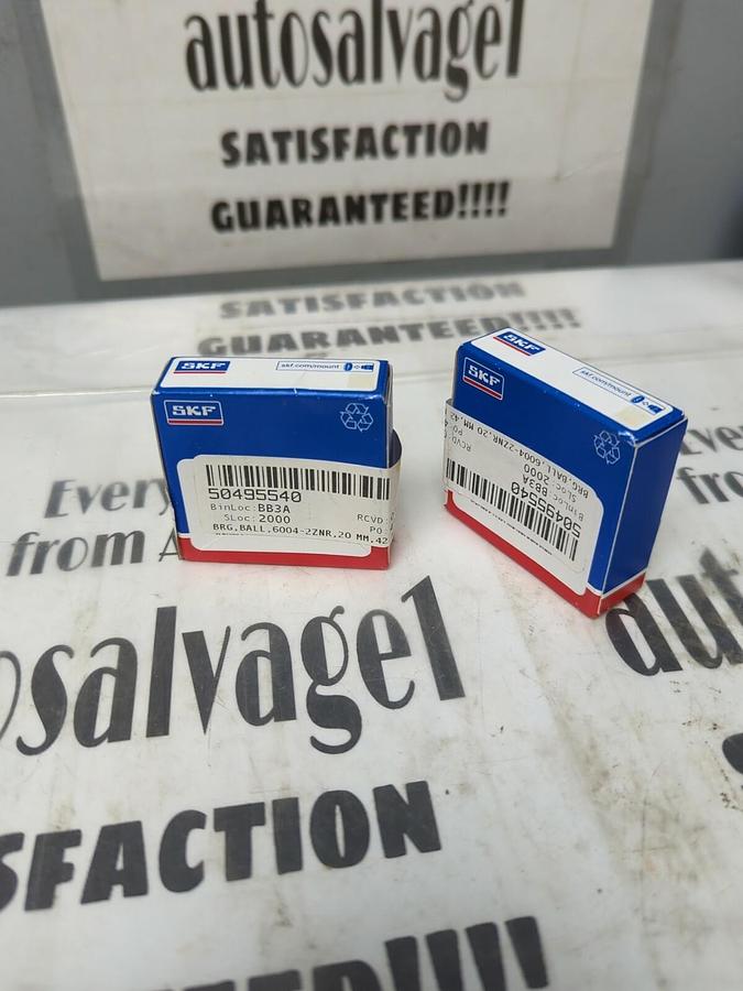 SKF,6004-2ZNR,SINGLE SHIELDED BALL BEARING LOT OF 2 NOS