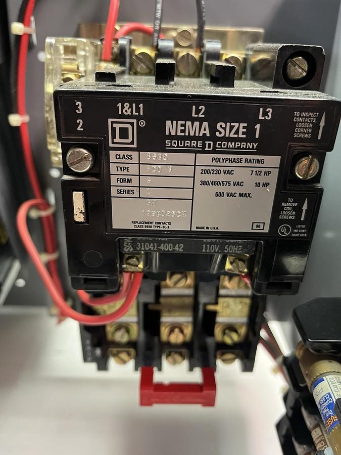 Used SQUARE D,MODEL 5,SIZE 1 MCC 8536SCO3 STARTER BUCKET 15A FAP3601513M BREAKER