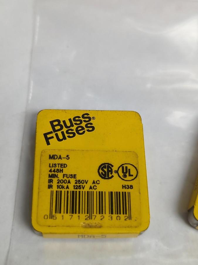 COOPER BUSSMANN,MDA-5,5 AMP FUSE LOT OF 10 NOS