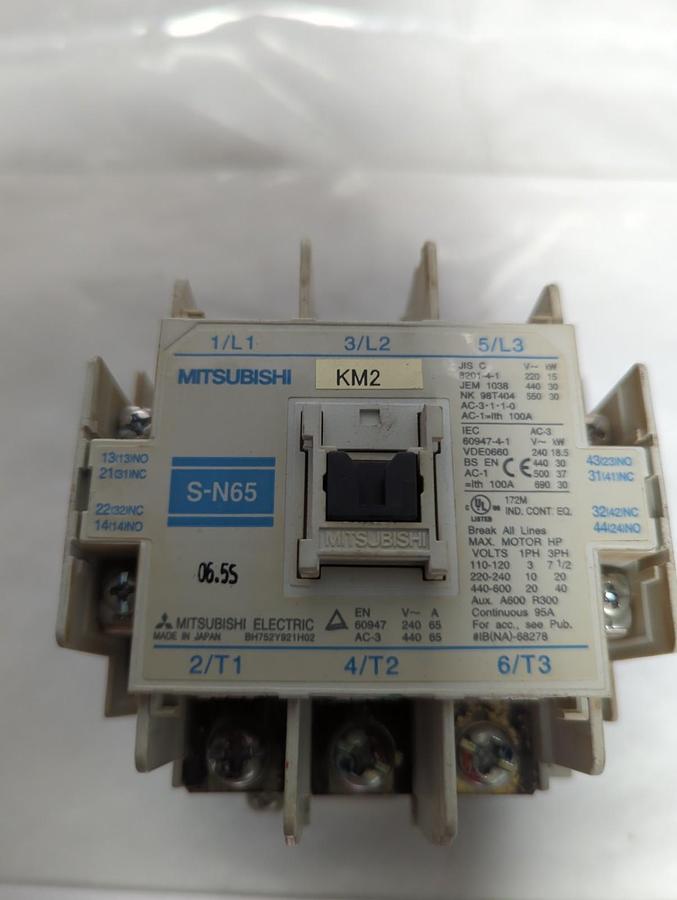 Used MITSUBISHI,S-N65,MAGNETIC CONTACTOR PRE-OWNED