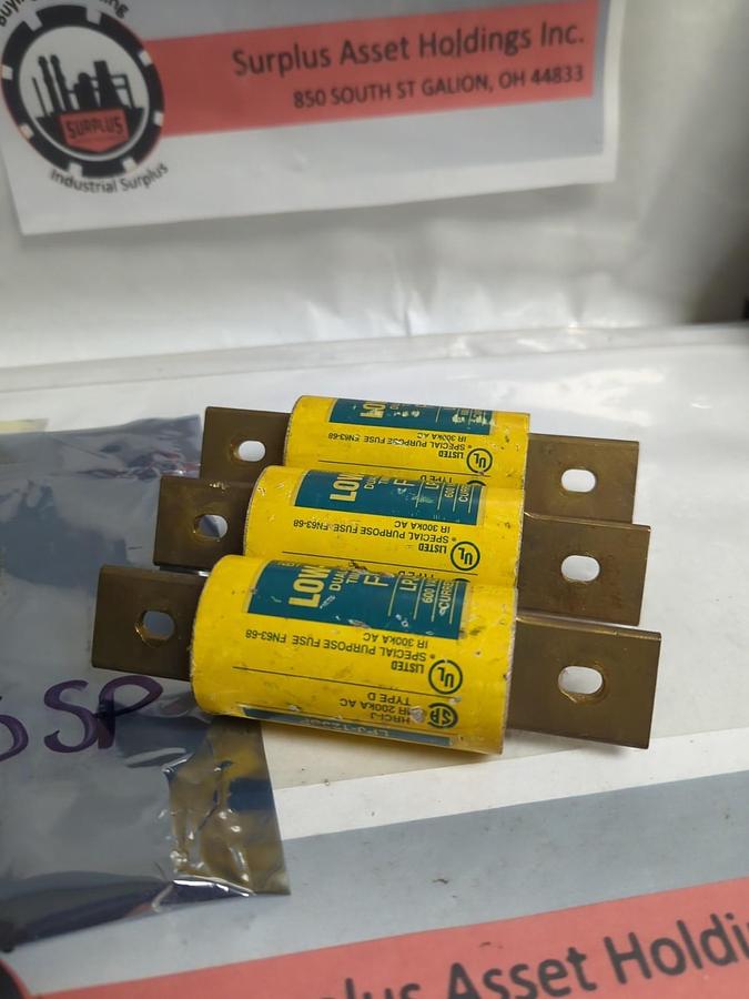 Used COOPER BUSSMANN,LPJ-125SP,LOW-PEAK FUSE 125 AMP LOT OF 3 PRE-OWNED