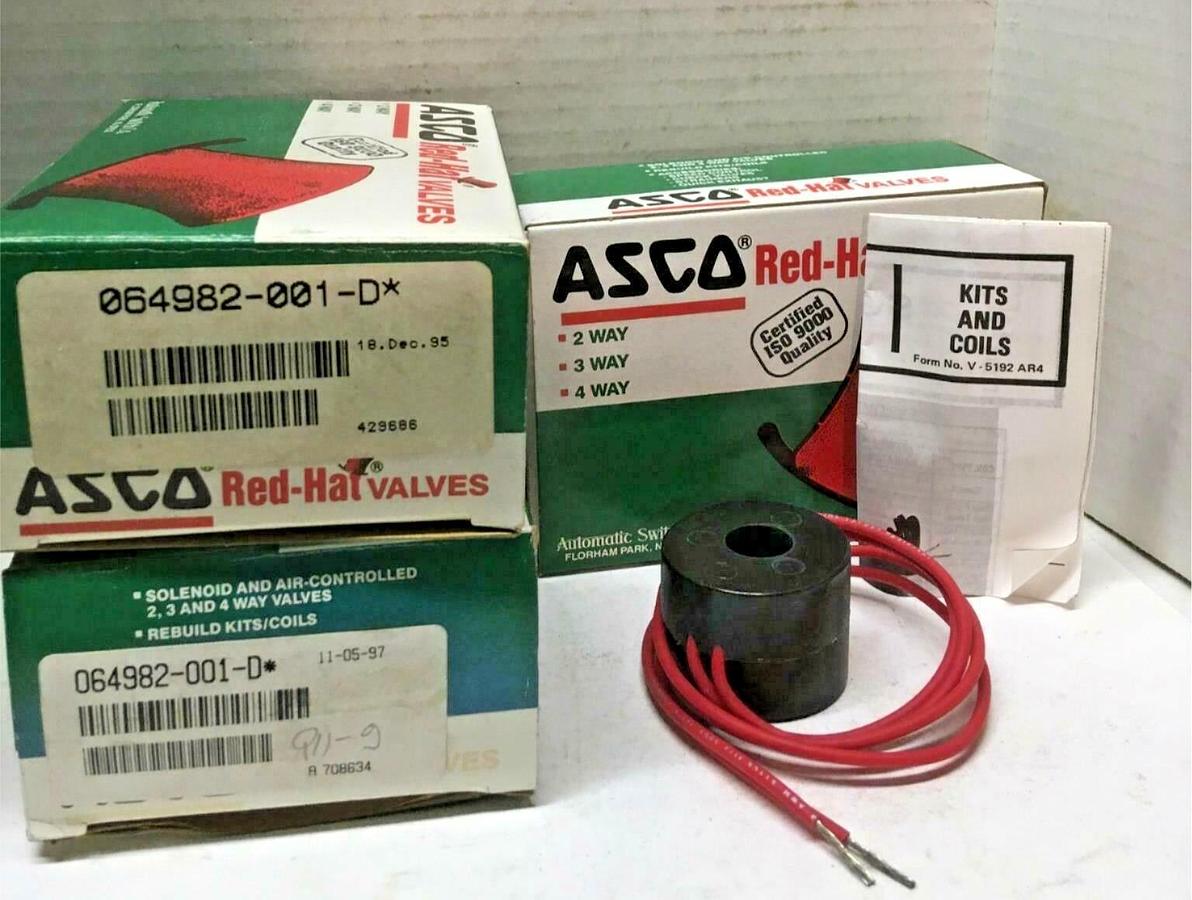 Asco,064982-001-D,Solenoid Valve Coil LOT OF 3