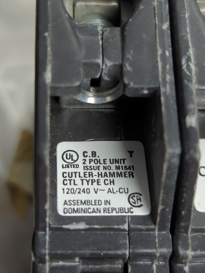 Used CUTLER HAMMER,CH235,CIRCUIT BREAKER 35 AMP 2-POLE LOT OF 2 PRE-OWNED