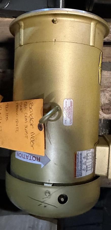Used Baldor,CEM3615T,Motor 5HP 1750RPM184TC 230/460 3PH