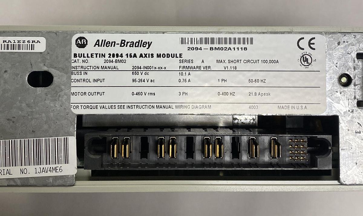 Used ALLEN BRADLEY,2094-BM02,SER A AXIS MODULE REFURBISHED