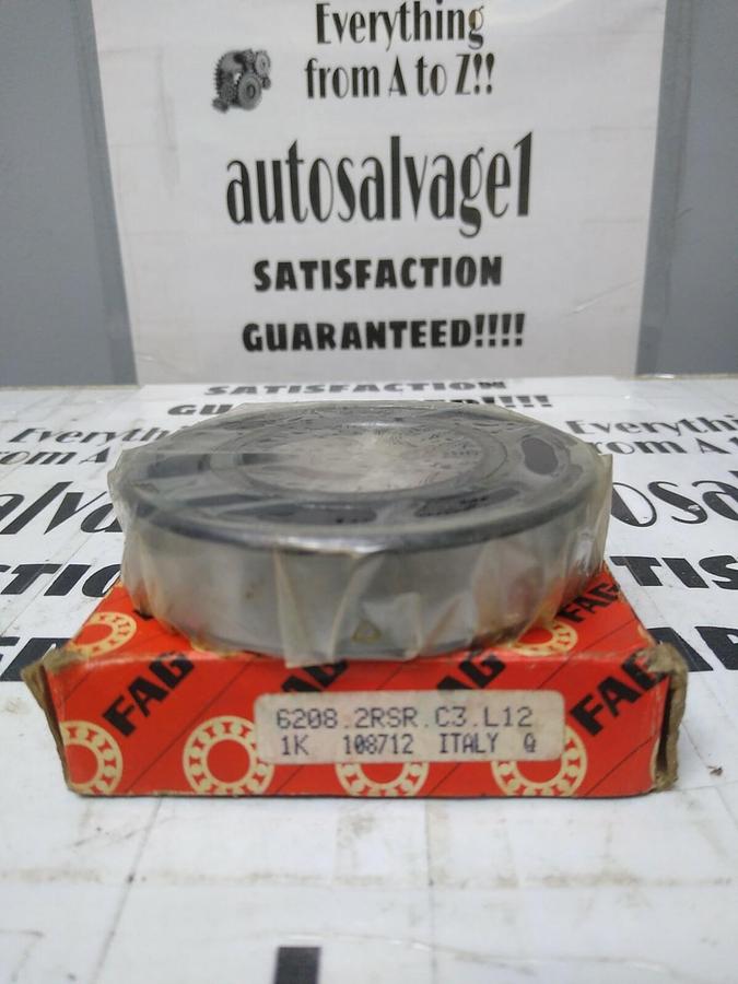 Fag,6208-2RSR-C3-L12,Deep Groove Ball Bearing Double Sealed NOS