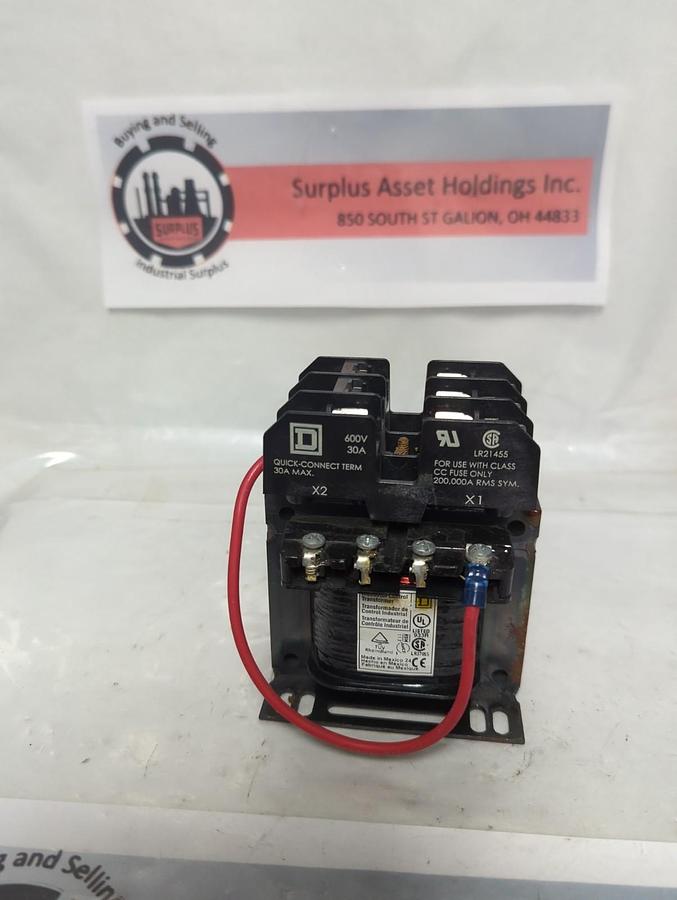 Used SQUARE D,9070TF100D1,INDUSTRIAL CONTROL TRANSFORMER PRE-OWNED