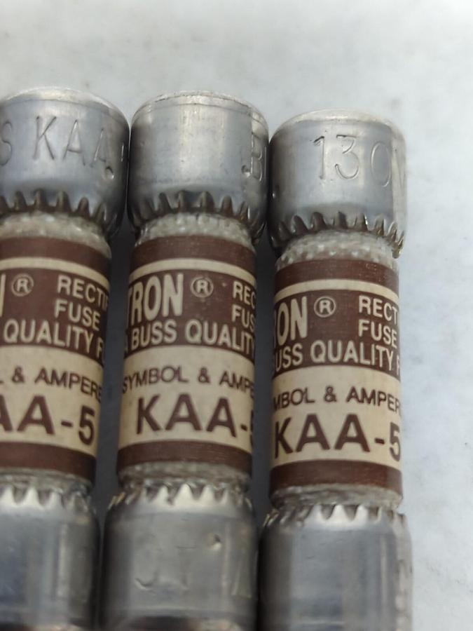 COOPER BUSSMANN,KAA-5,TRON 5 AMP FUSE LOT OF 5 NOS