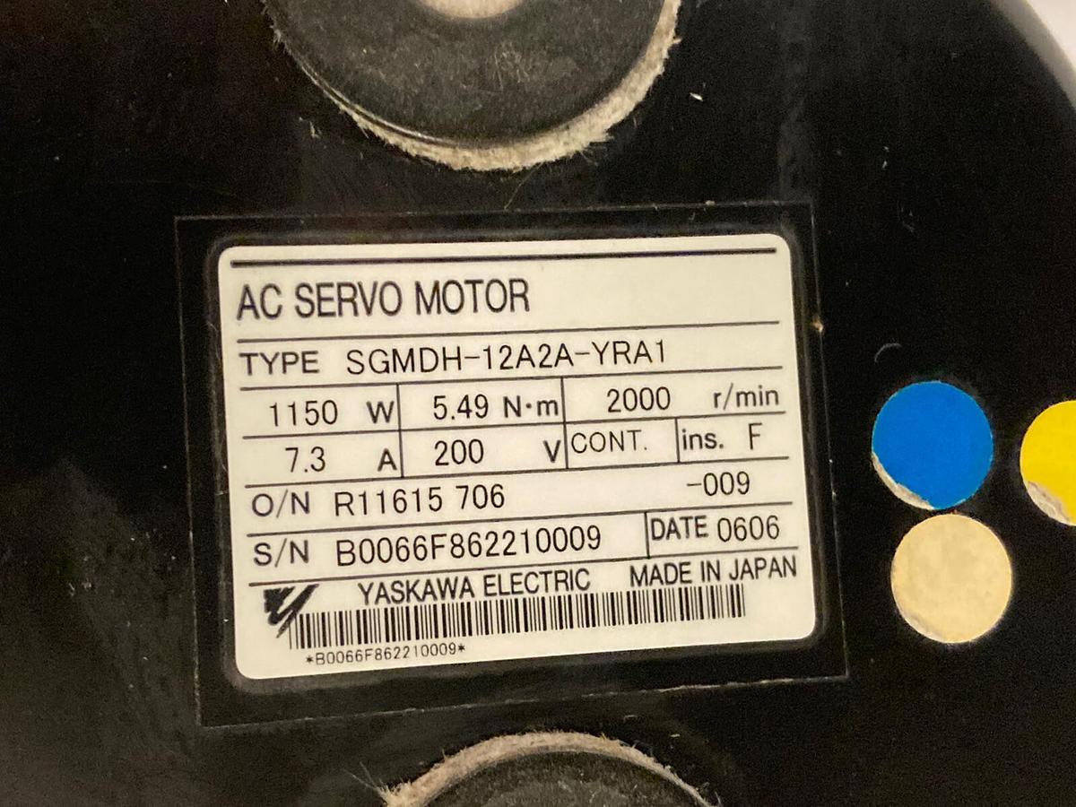 Used Yaskawa Electric,SGMDH-12A2A-YRA1,AC Servo Motor
